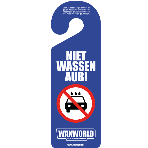 Hanger "Niet Wassen AUB"