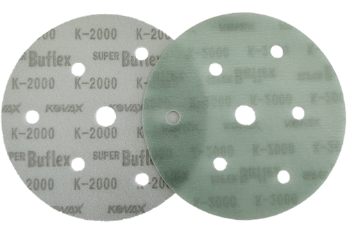KOVAX Dry Super Buflex Discs 125mm (5 Inch) – K-2000 2500 3000 Grit – 100/Box No Hole