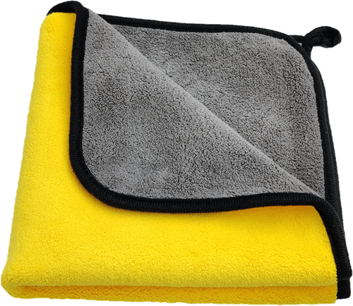 Coral Velvet Towel Yellow/Grey