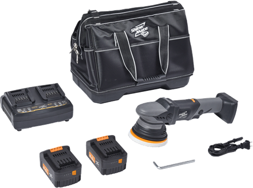 Shinemate EB351-5/15 Cordless DA Polisher 15mm + acculader + 2 accu's + opbergtas