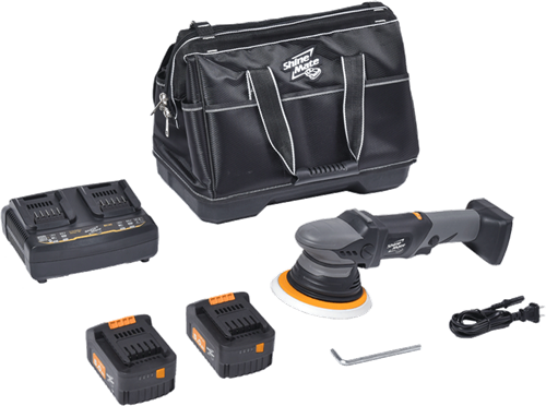 Shinemate EB351-6/21 Cordless DA Polisher 21mm + acculader + 2 accu's + opbergtas