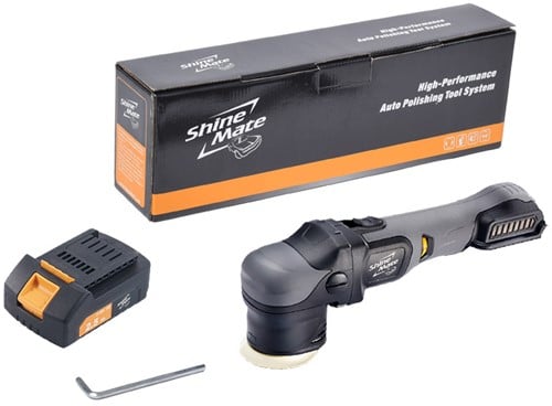 Shinemate EB350-3/12 Compact Cordless DA Polisher 12mm + 1 accu
