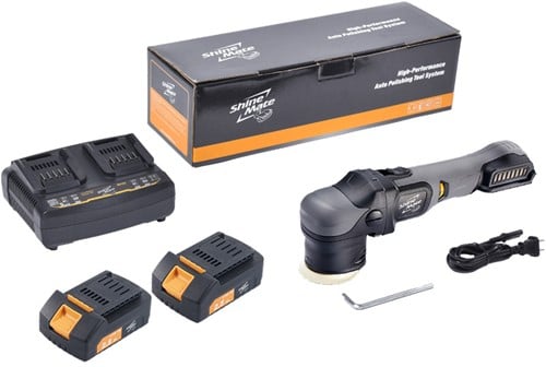 Shinemate EB350-3/12 Compact Cordless DA Polisher 12mm + acculader + 2 accu's