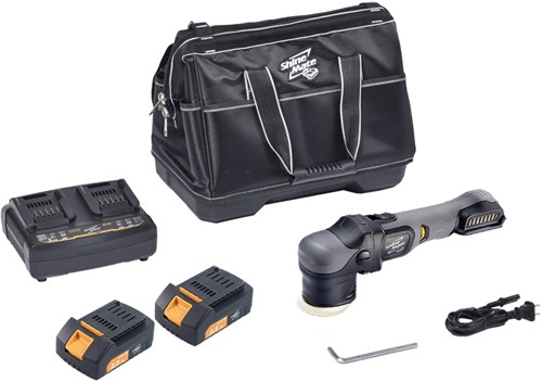 Shinemate EB350-3/12 Compact Cordless DA Polisher 12mm + acculader + 2 accu's + opbergtas