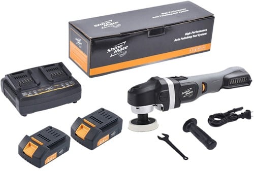Shinemate EB230 Compact Cordless Rotary Polisher + acculader + 2 accu's