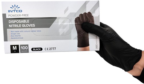 Hynex Extra Strong Nitril handschoen zwart maat M - 100 st.