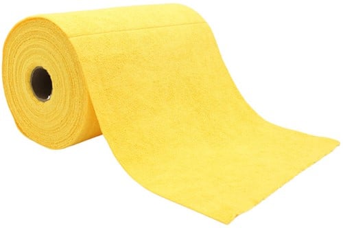 Microfiberdoek op rol - 75 stuks - geel
