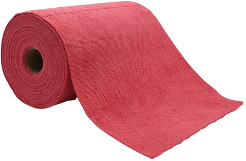 Microfiberdoek op rol - 75 stuks - rood