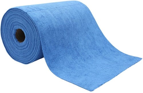 Microfiberdoek op rol - 75 stuks - blauw