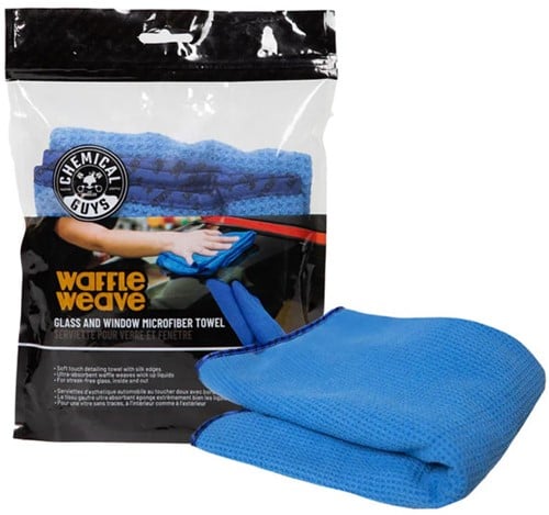 Chemical Guys Waffle Weave Glass Towel - Blue